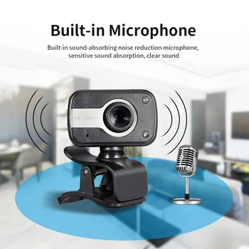

Focus Web Camera Built-in Microphone Drive-free USB Webcam 480P Manual Desktop Laptop Camera with LED Fill Light Lamp