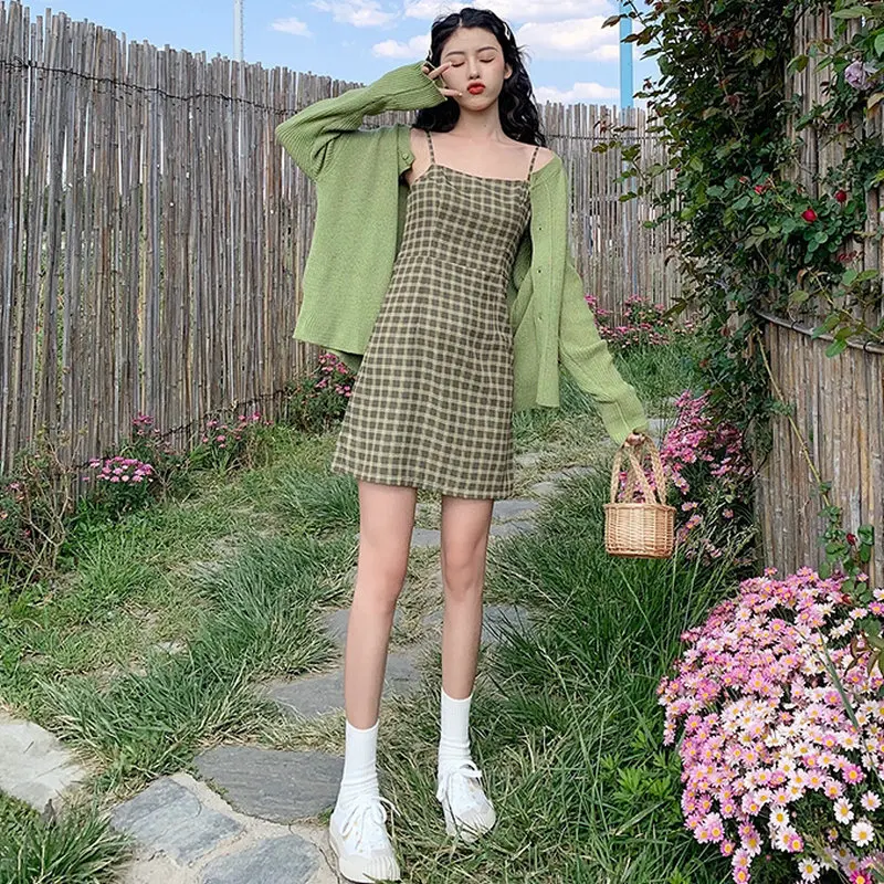 mustard dungaree dress