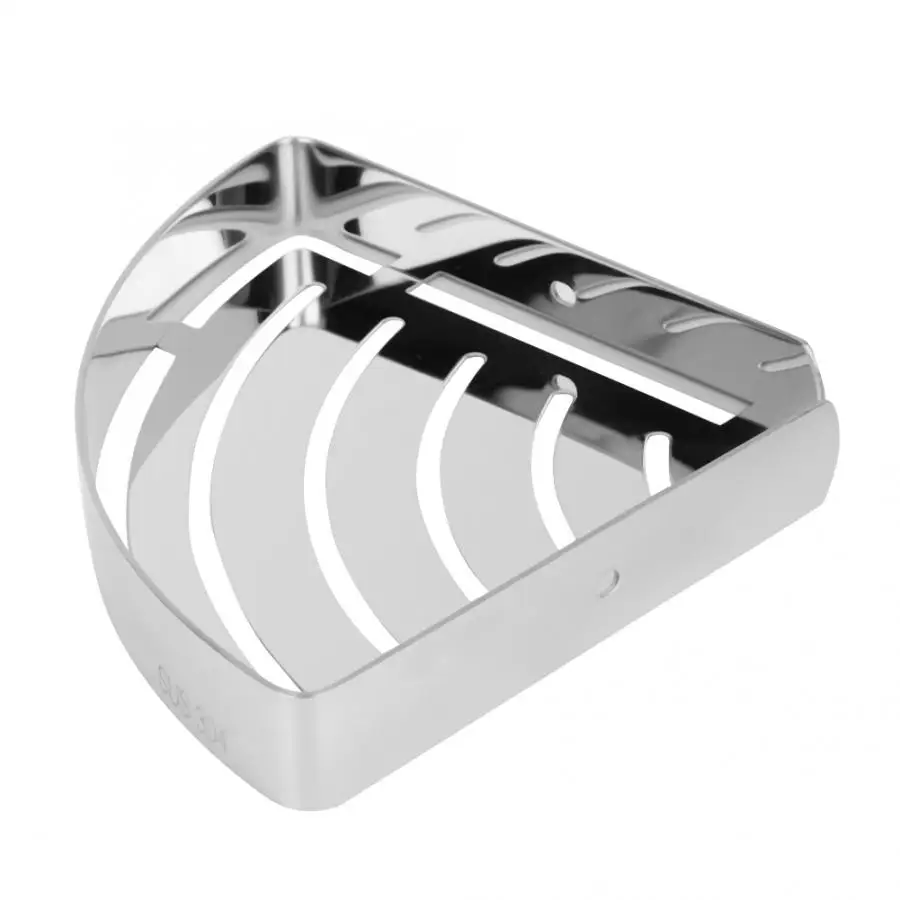 

24.5x16 x 2.5 cm / 9.65 x 6.30 x 0.9 Stainless Steel Wall Mounted Corner Shelf Storage Basket Organizer Bathroom Kitchen