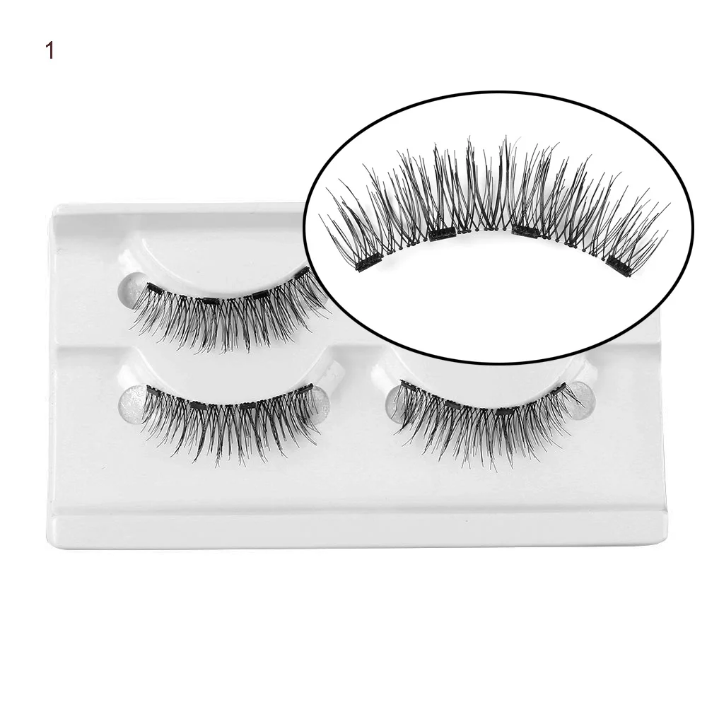 4PCS Handmade Four Magnets Cross Wispy Full Coverage False Eyelashes No Adhesive Needed Magnetic Eye Lashes Eye Makeup Tools