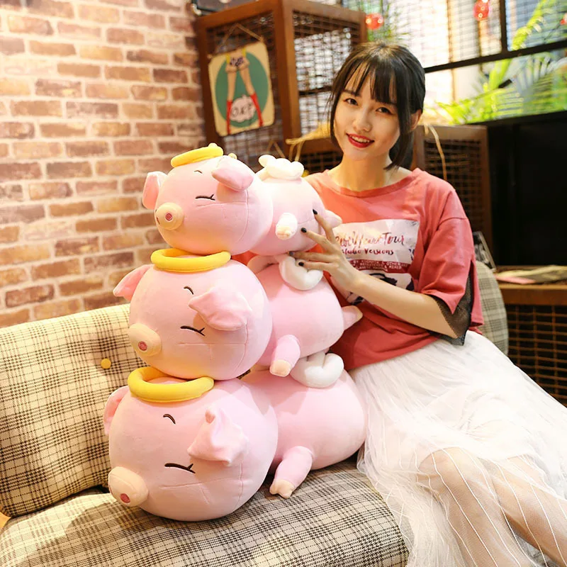 

Software Lying Pig Plush Toy Doll Pink down Cotton Pig Autumn And Winter New Style Creative Gifts