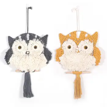 

Owl Tapestry Cotton Macrame Wall Hanging Boho Decor Hand-woven Ins Macrame Home Wall Decoration