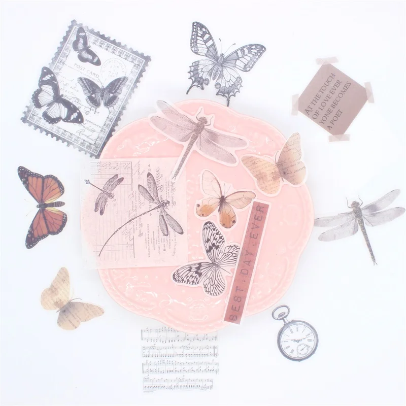 KSCRAFT, 64 шт., бумажные наклейки Lnsect Record Vellum для скрапбукинга, Happy planner/Card Making/jouring