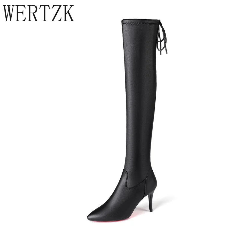 2021 New Stiletto Heel Pointed Toe Knee High Boots Women Fashion Super