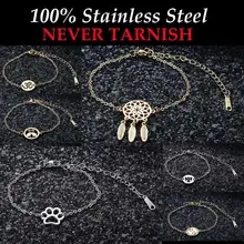 Boho Ловец снов Pet Dog Paw Om Falmingo очаровательный браслет для женщин нержавеющая сталь изысканные украшения Прямая поставка