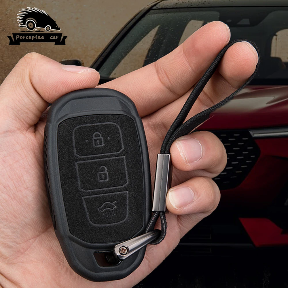 Чехол для ключей автомобиля из замши и ТПУ для hyundai i30 Ix35 KONA Encino Solaris Azera Grandeur Ig Accent Santa Fe Palisade