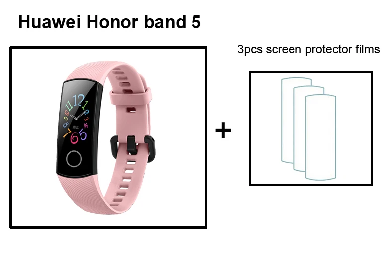 CN Pink add films Умный Браслет huawei Honor Band 5 с кислородом крови AMOLED для обнаружения положения при плавании пульса и сна huawei - Цвет: CN Pink add films
