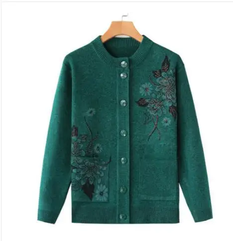 green 2 Fdfklak, женские свитера, зимний свитер для мамы, Женская мода, новая куртка Kardigan, пальто, вязаная одежда размера плюс XL-4XL - Цвет: green 2