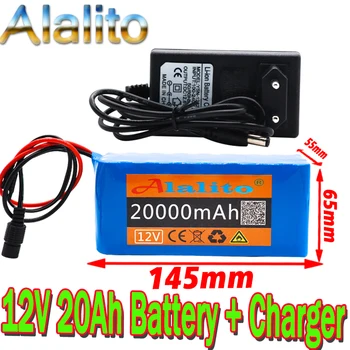 

new 18650 Battery pack Large capacity 12v 20ah 18650 lithium battery protection board 12v 20000mAh capacity+Charger