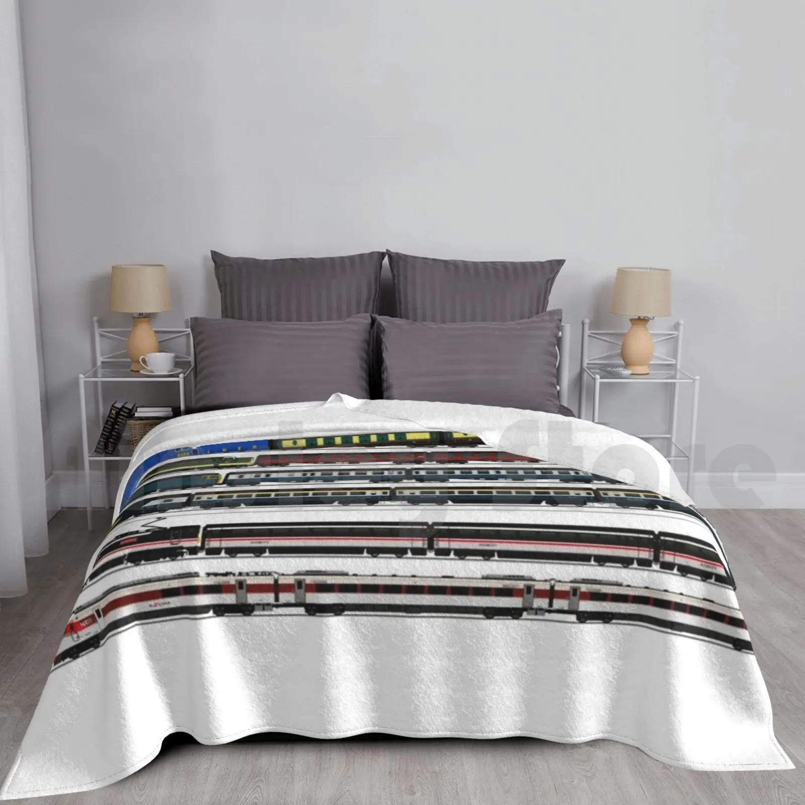 Coperta Per Treni Britannici Per Divano Letto Locomotive Da Viaggio Intercity 125 Intercity 225 Br Mallard Flying Scotsman