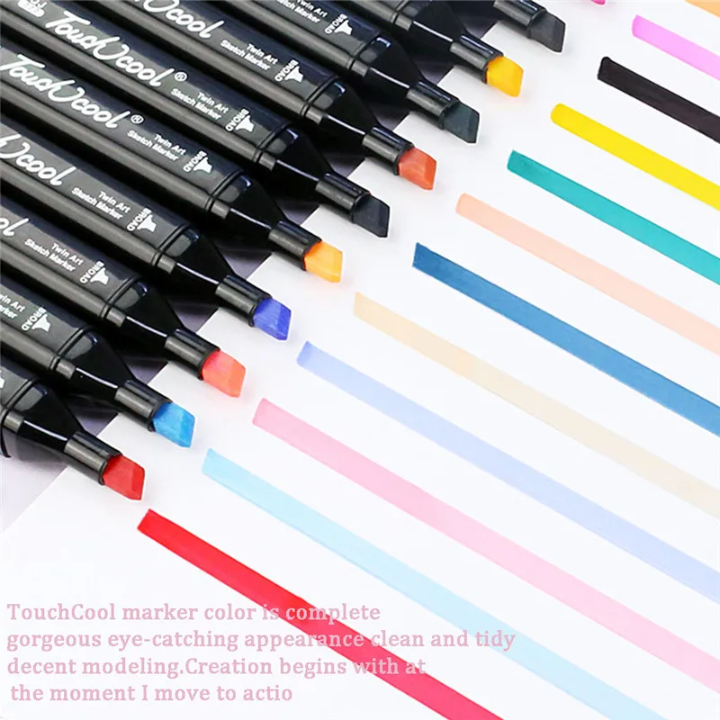 2019 New Painting Design Double Head Mark Note Pen Set Office Supplies Party Holiday DIY Decoration Prop #4E03 (6)