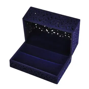 

Hot Ring Holder Hollow Flocking Ring Display Box Oriental Wedding Ring Storage Organizer Engagement Jewelry Case