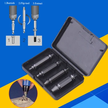 

4 Pcs/set Damage Screw Bolt Remover Double Side Damaged Screw Extractor Drill Bits Out Bolt Stud Car Tool S2 Steel