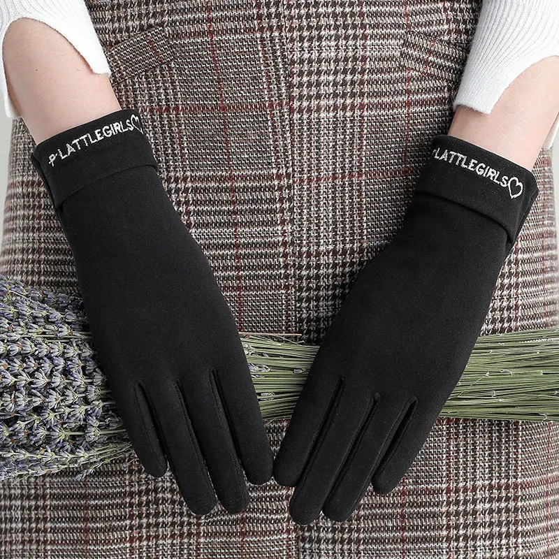 

Gloves female winter N0402 warm and velvet outdoor riding cold-proof German velvet cute student touch screen l16