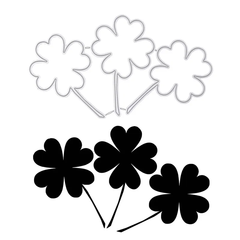 

GJCrafts 3PCS Clover Metal Cutting Dies Flower Die Scrapbooking for Card Making Embossing Stencil Die Cut Craft Dies Decoration