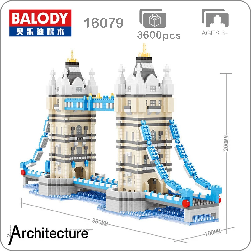 

Balody 16079 World Famous Architecture Britain Tower Bridge Model Micro Diamond Mini Building Small Blocks Assembly Toy no Box