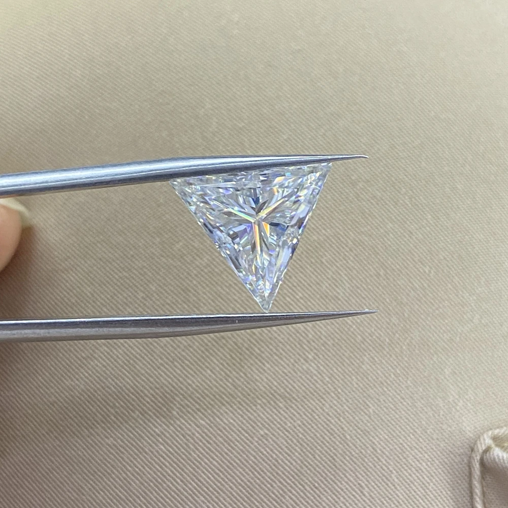 2 Carat Triangle Shape White D VVS 8x8mm Lab Grown Moissanite Diamond Fashion Woman Necklace Gemstone