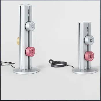 

Double-sided Power Column Standing UK Universal CN Moverable LED Socket Outlet Adapter USB Power Strip Vertical 3m Cable Silver