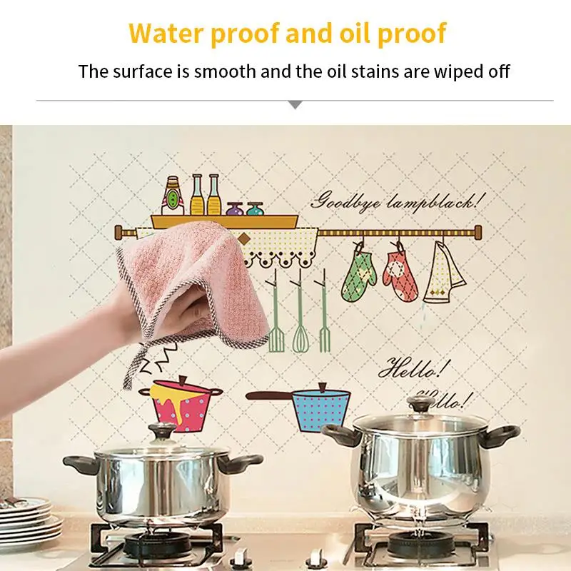 90*60cm Wall Stickers Oil Proof 1 Pcs Wallpaper Paste Kitchen Accessories Foil Fumes Home Decor Heat Resistant | Дом и сад