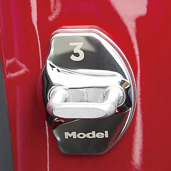 

Car Door Lock Buckle Protector Stainless Steel Anti-rust Door Lock Shell Decoration Modification for Tesla Model 3 Accessories