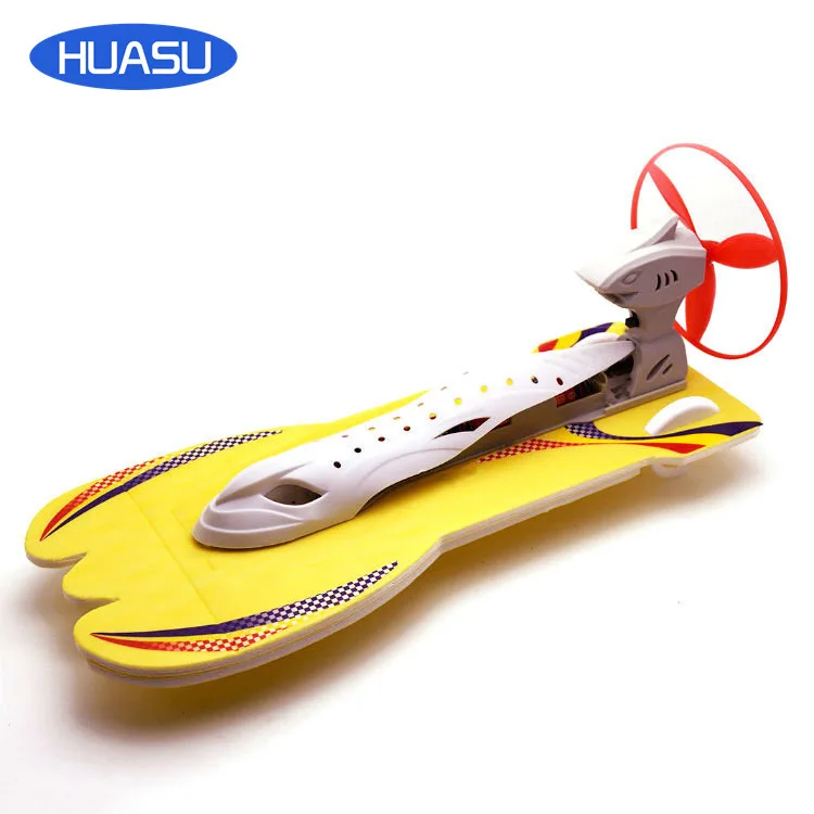 

New Style Wind No. Air Power Speedboat Assembled Model Shui-lu Amphibious E-Bike Ship Model DIY Educational