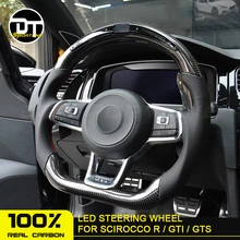 Настраиваемый светодиодный руль для golf 6 golf 7, высокое качество, углеродное волокно, руль, углеродный руль