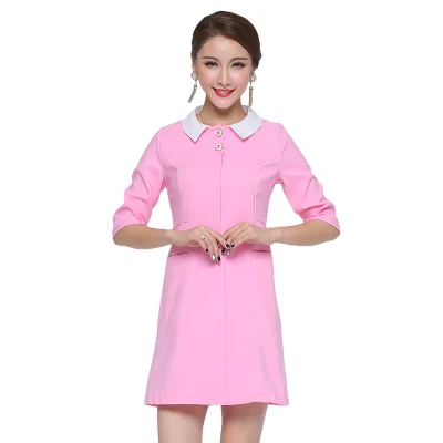 Lab Dress Hospital Doctor Nurse Uniform Women Short Sleeve Medical Uniform Attire Beauty Salon SPA Fashion Workwear Uniform - Цвет: 14