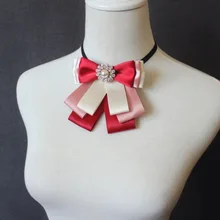 Корейский стиль, Стразы ручной работы, ткань, бант, банки, рубашки, воротник, официальное платье, униформа для студентов, многослойные галстуки-бабочки, аксессуары