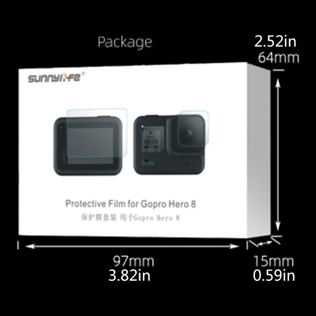 Закаленное стекло протектор экрана для Gopro Hero 8 Защитная пленка спортивная защита для экрана камеры пленка закаленное стекло
