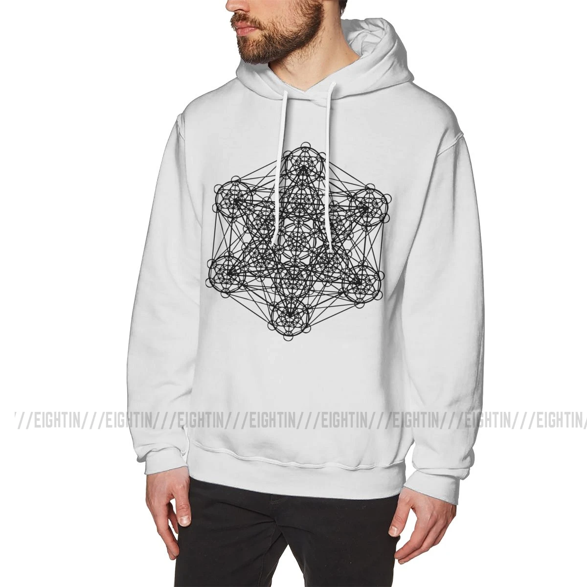 Белый Infinity Cube Men's Sweatshirt Novelty Purified Cotton Hoodie Printing Hoodie Shirt - Цвет: Белый