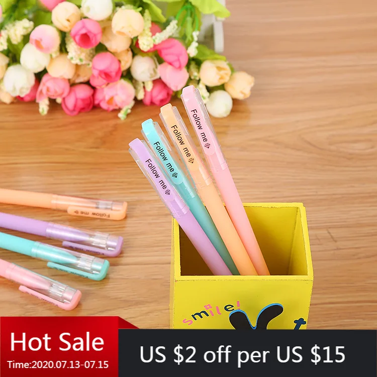 40 Pcs Creative Candy Color Neutral Pen Cute Cartoon Learning Stationery Office Supplies Water-based | Канцтовары для офиса и