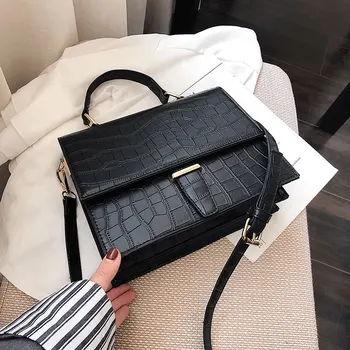 

1 pc Women Shoulder Bag Handbags Female Quality PU Leather Crocodile Print Crossbody Bag Ladies Commuter Messenger Bag