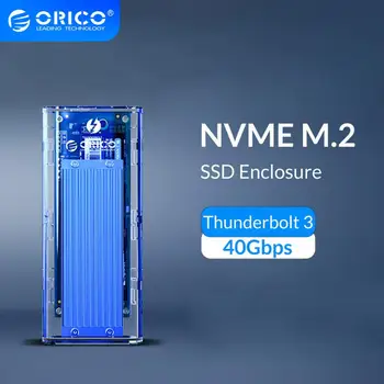 

ORICO Thunderbolt 3 M.2 NVME SSD Enclosure Support 40Gbps 2TB Transparent USB C SSD Case Box with C to C Cable For Mac Windows