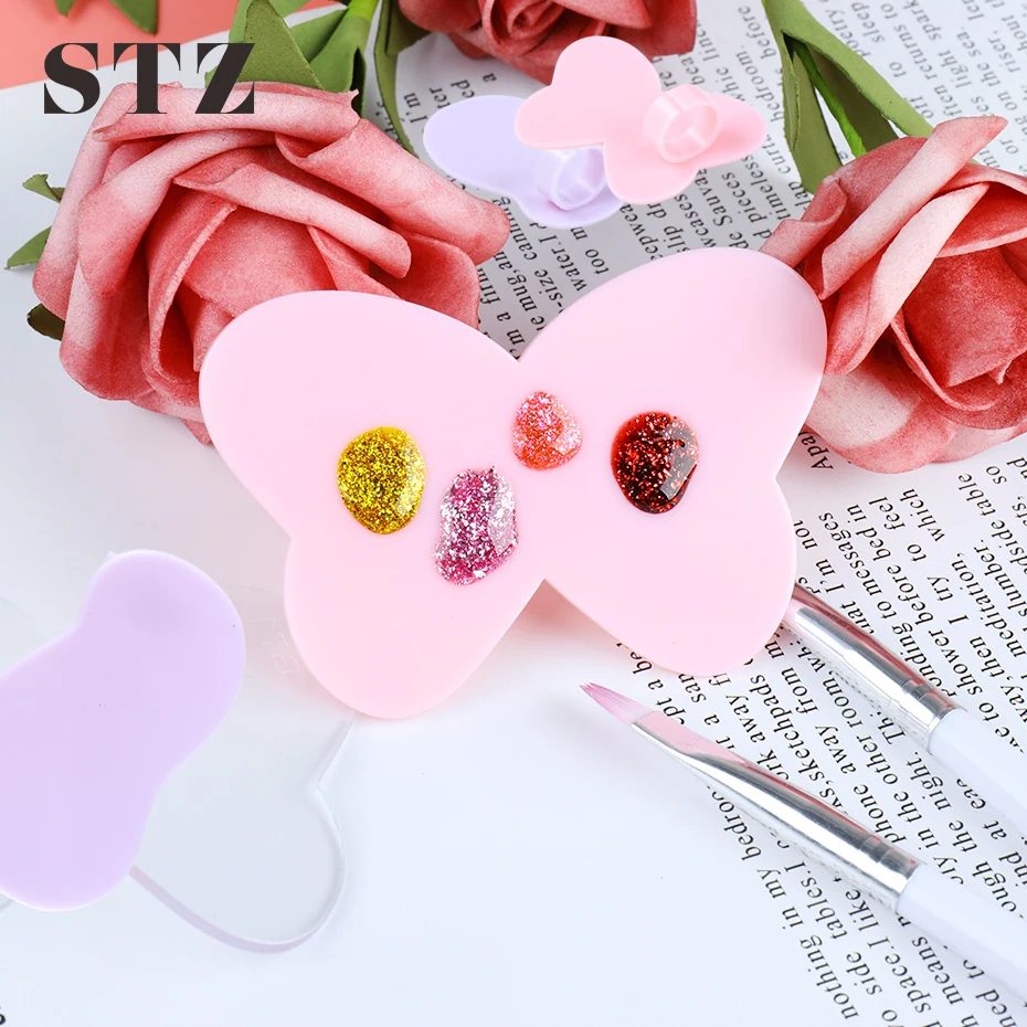 Мини-Палитра для дизайна ногтей пластиковая пластина с кольцом пальца