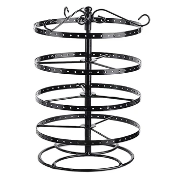 

4 Tier Metal Rotating 168 Holes Jewelry Earring Accessories Holder Organizer Display Stand Ring Rack Towers
