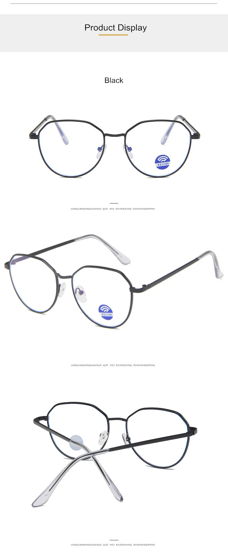 Модные металлические необычные очки, оправа для женщин, Oculos De Grau, ретро большой полигон, компьютер, анти-синий светильник, плоские очки для мужчин