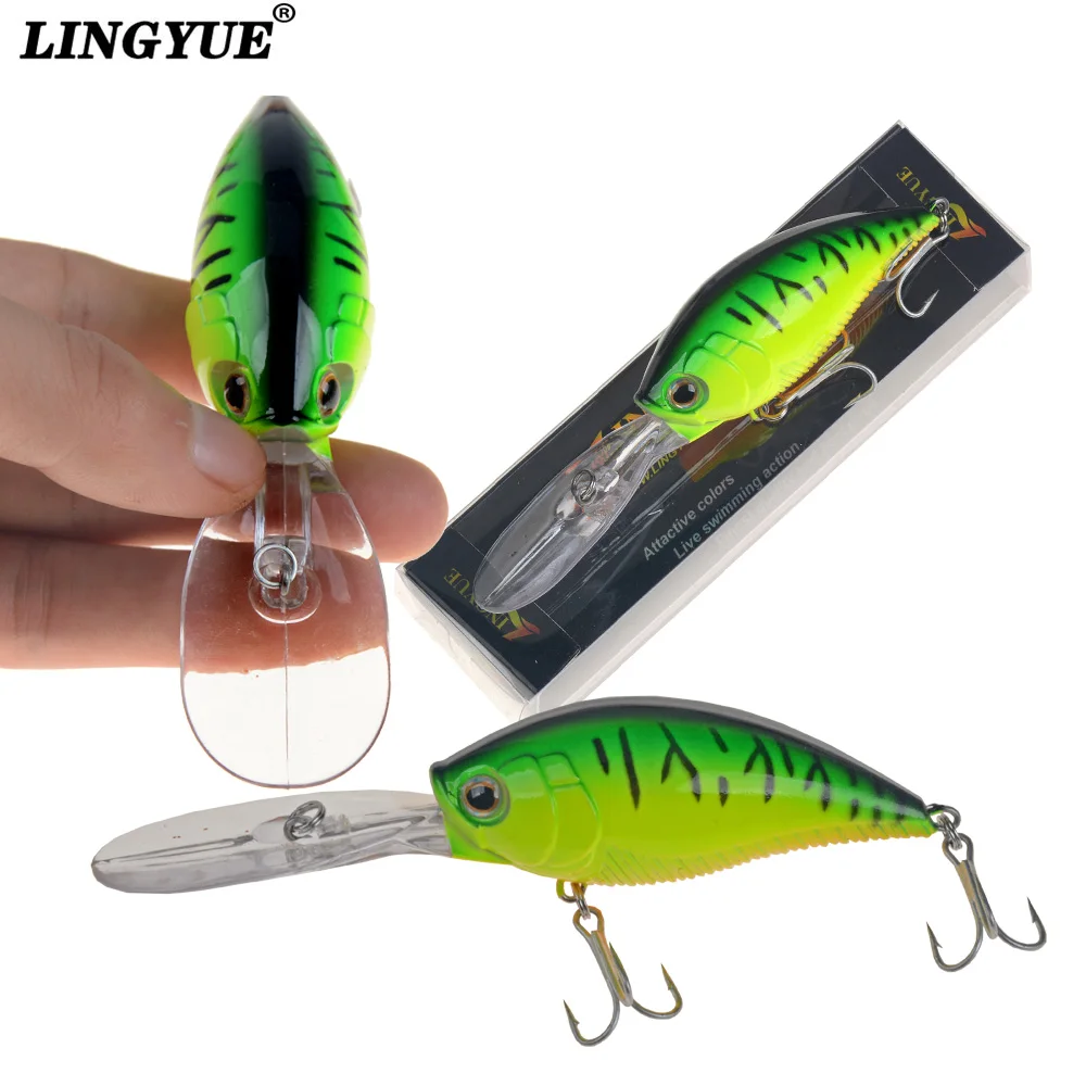 LINGYUE 21g 70mm Fat Crankbait RICE Trout Wobbler Fishing Lure Freshwater Minnow Crank Artificial Hard Bait Tackle | Спорт и