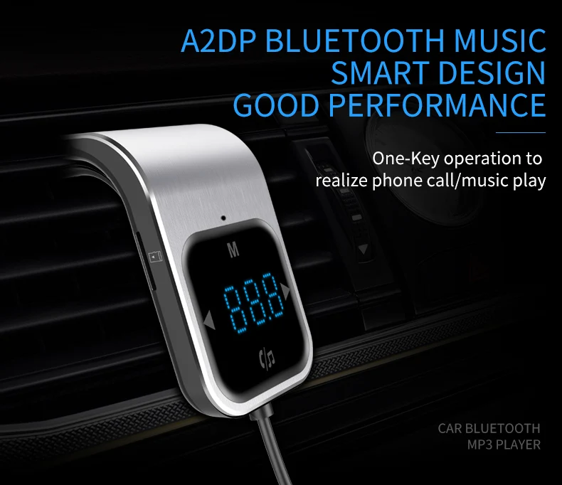 Bluetooth автомобильный беспроводной радио адаптер fm-передатчик AUX MP3 плеер fm-модулятор с громкой связью двойной USB быстрое зарядное устройство