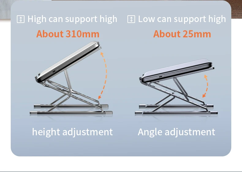 Aluminum Adjustable Laptop Stand for Macbook Air Pro PC IPad Adjustable Portable Tablet Holder