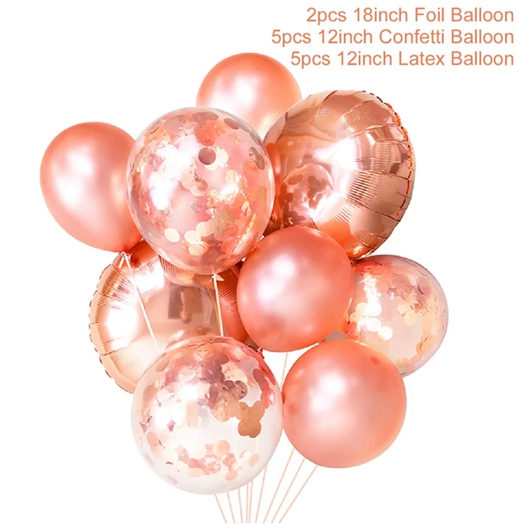 12pcs rose gold QIFU Свадебные Воздушные шары для свадьбы вечеринки украшения с днем рождения воздушные шары любовь шарики для свадьбы латексные конфетти баллоны аксессуары - Цвет: 12pcs rose gold