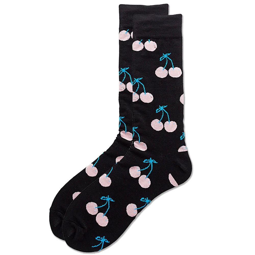 Женские носки с забавными милыми мультяшными фруктами Harajuku, носки для скейтборда в стиле хип-хоп, повседневные полосатые носки, толстые зимние носки - Цвет: B22