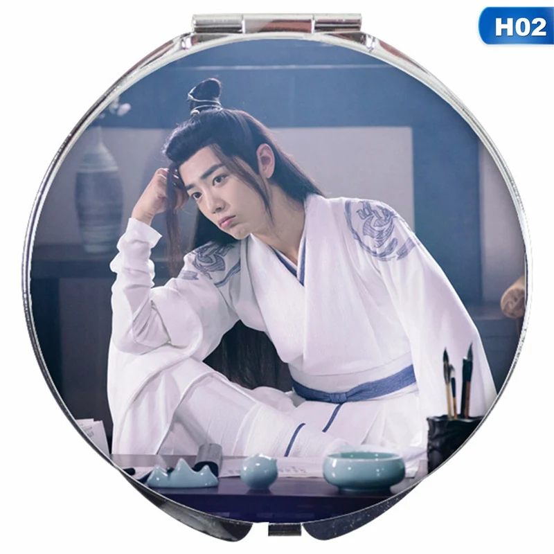 Chen Qingling Wang Yibo Xiaozhan фото портативные двухсторонние компактные зеркала Лупа элегантные модные ручное Карманное зеркальце