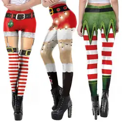 Цветочные женские рождественские леггинсы Рождественский фестиваль дышащие обтягивающие вентиляционные узкие брюки женские по