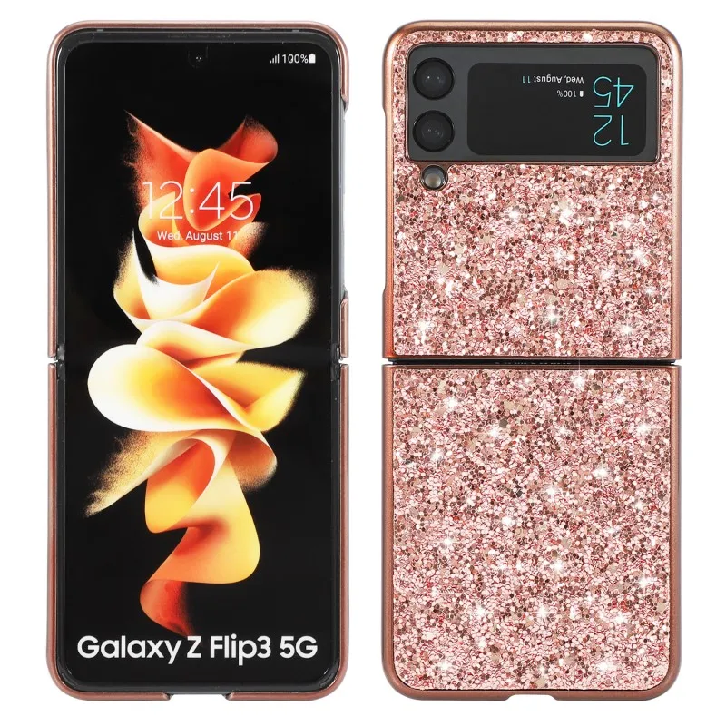 

Glitter Case For Samsung Galaxy Z Flip 3 5G Luxury Flip Full Protection Hard Plastic Shockproof Cover For Galaxy Z Flip 3 Fundas