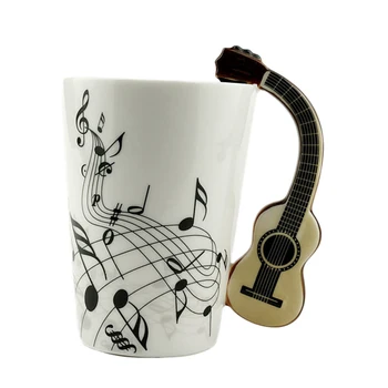 

2018 Hot Sale Novelty Art Ceramic Mug Cup Musical Instrument Note Style Coffee Milk Cup Christmas Gift Home Office Drinkware