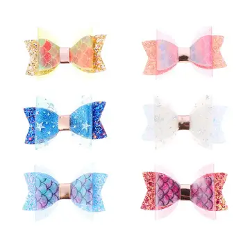 

6pcs Stylish Pretty Fashion Exquisite Bowknot Hair Clip Bows Barrettes