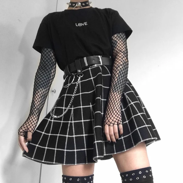 Hermosa Falda negra estilo grunge