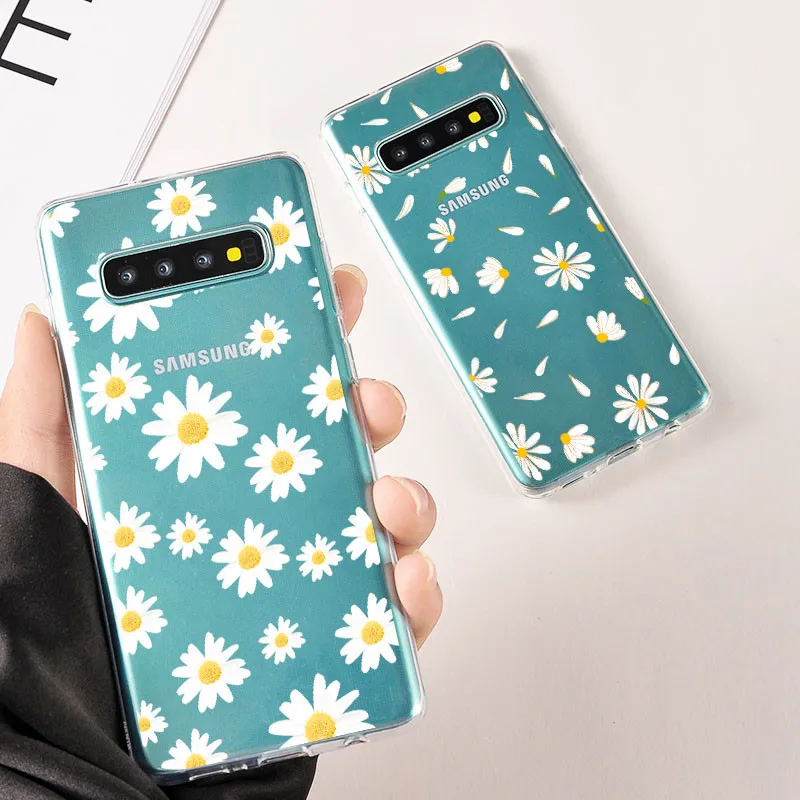 

Case For Samsung S9 S9 PLUS S8 S8 Plus Note 8 S7 S Flower Colorful Daisy Rose Ultrathin Soft TPU Case Transparent Simple Cover