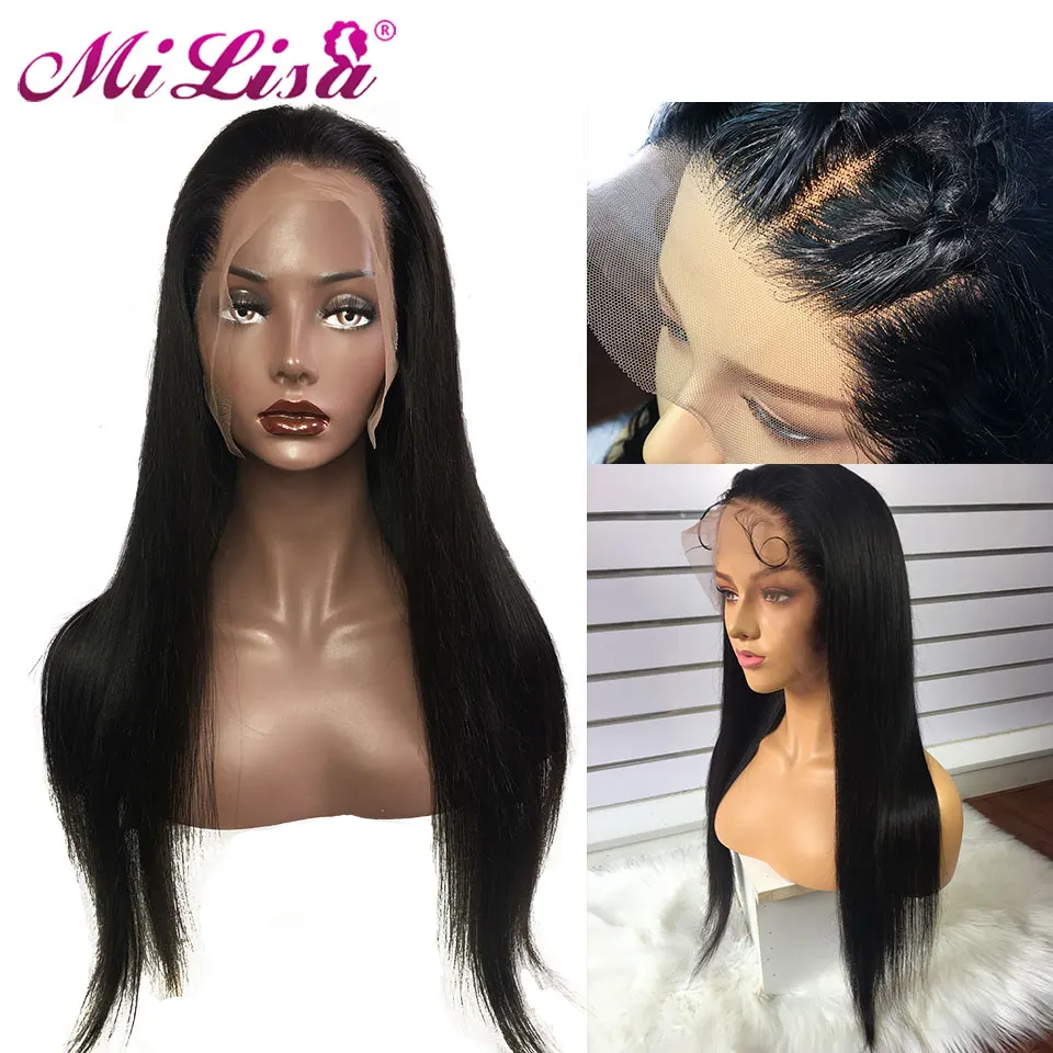

150 Density Brazilian Straight Lace Front Wigs For Black Women Remy Mi Lisa Hair Pre Plucked With Baby Hair