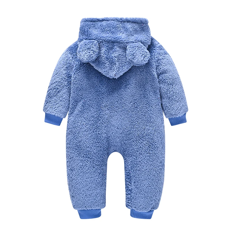 Cute Plush Bear Baby Rompers Toddler Girl Overall Jumpsuit Spring Autumn Hooded Zipper Baby Boys Romper Infant Crawling Clothing baby bodysuit dress